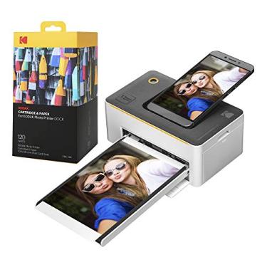 Imagem de KODAK Impressora fotográfica instantânea portátil Dock Premium 10 x 15 cm (edição 2022) com 130 folhas | Fotos coloridas, 4 passagens e processo de laminação | Compatível com dispositivos