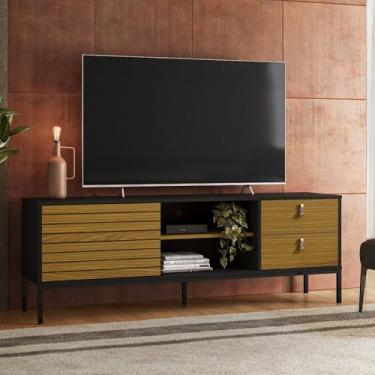 Imagem de Rack para Tv até 65 Polegadas Industrial Dior Preto Ac/Cedro Frj Ac