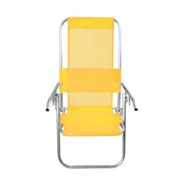 Imagem de CADEIRA DE PRAIA ALUMÍNIO RECLINÁVEL REFORÇADA 150KG(AMARELO)