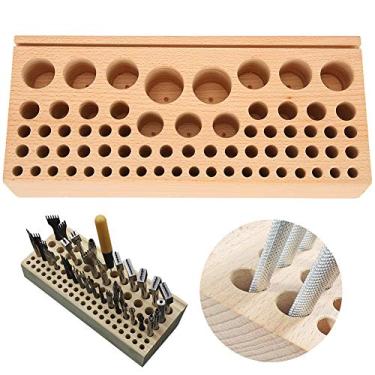 Imagem de Suporte de ferramentas de couro multifuncional para 68 furos DIY Prateleira de couro conveniente organizador de perfuração de couro