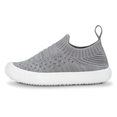 Imagem de JAN & JUL Tênis infantil de malha, respirável, lavável na máquina, Sapatos de malha Xplorer: cinza, 12 Little Kid