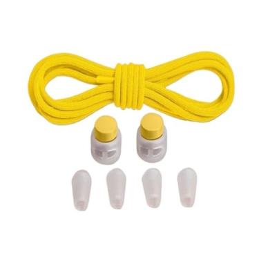 Imagem de Cadarços Elásticos Para Tênis, Cadarços De Mola, Sem Amarração, Crianças, Adultos, Cadarços Rápidos, Elásticos, Redondos, Preguiçosos, Sapatos(Yellow)