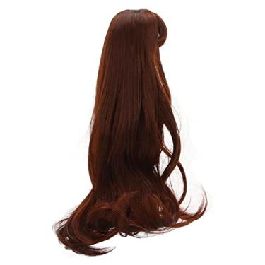 Imagem de Peruca Marrom Escura para Boneca, Cachos Tipo Princesa, para Boneca BJD, Cabelo Resistente Ao Calor Com Couro Cabeludo de Simulação, Peruca de Vestir Com Rede de Cabelo de Três