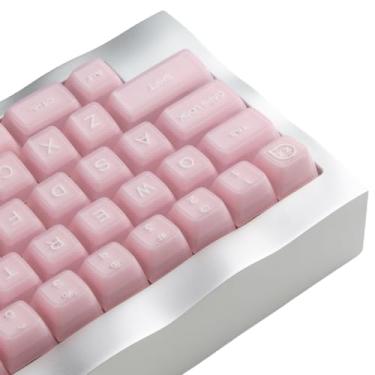 Imagem de REDQIN Conjunto de Teclas Rosa Jade 160 Teclas PBT Perfil RSA Double Shot Personalizadas para Teclado Mecânico de Jogos