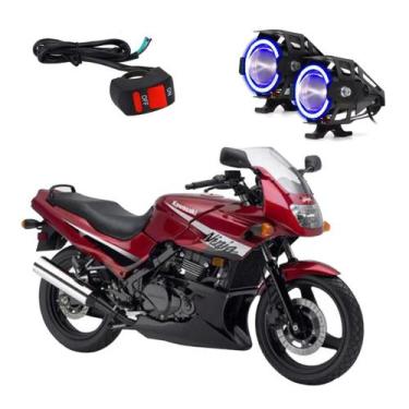 Imagem de Par Farol de Milha Angel Eye U7 Azul para Moto Kawasaki NINJA 500R 200