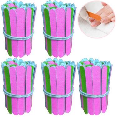 Imagem de 500 Lixas de Unha Mini Descartáveis Manicure Pedicure Mimo Outubro Pro