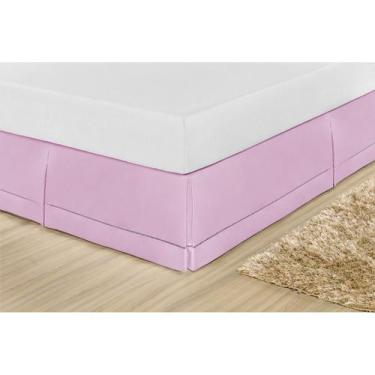 Imagem de Saia Box Casal Ponto Palito Percal 180 Fios - Rafaloro Enxovais, Rosa