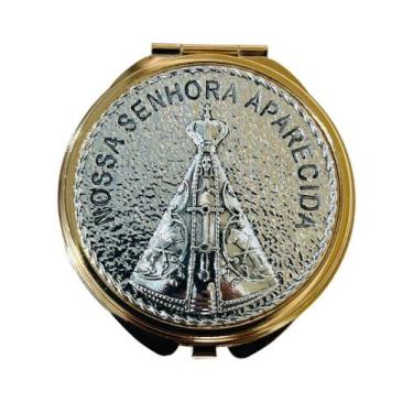 Imagem de Teca Porta Hóstia Eucaristia Comunhão 6cm Nossa Senhora Aparecida Banh