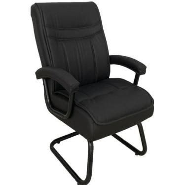 Imagem de Cadeira Interlocutor para Escritório com Mola Ensacada Preto - Design 