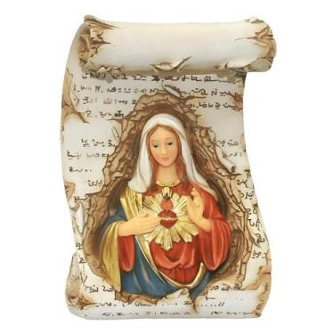 Imagem de Sagrado Coração de Maria Decorativo Imagem Pergaminho Resina - Wincy N