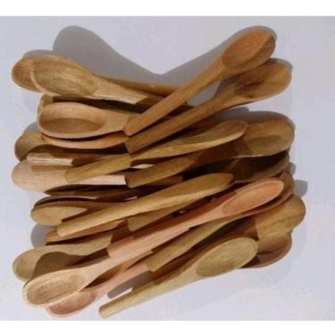 Imagem de kit com 50 mini colher de 10cm mini mini - Artesanal