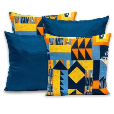 Imagem de Kit 4 Capas de Almofada 40cmx40cm Gorgurinho Lisas e Estampadas Nova C
