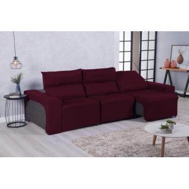 Imagem de Kit Capa Protetor Para Sofá Retrátil 3 Lugares Luxo - Sufelli, Vinho, 