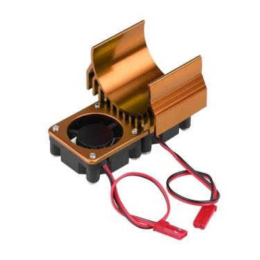 Imagem de Radiador de Motor 540/550 RC, Dissipador de Calor de Motor de Resfriamento Eficiente Com Ventilador de Resfriamento para Carro Elétrico RC Em Escala 1/10 (Ouro)