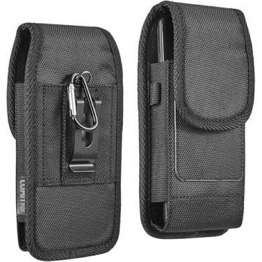 Imagem de GW USA Capa flip de couro preto bolsa vertical [com presilha de cinto, clipe de metal] para Alcatel Flip Go, Flip 2, Go Flip V, MyFlip, TCL Flip Pro Classic, Cingular Flip 4, Nokia 2720 2760, Iris