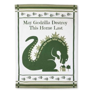 Imagem de getDigital Pano de prato May Godzilla Destroy This Home Last – Uma toalha de cozinha engraçada de bênção para geeks e fãs de filmes de monstros – 100% algodão, absorvente e lavável na máquina