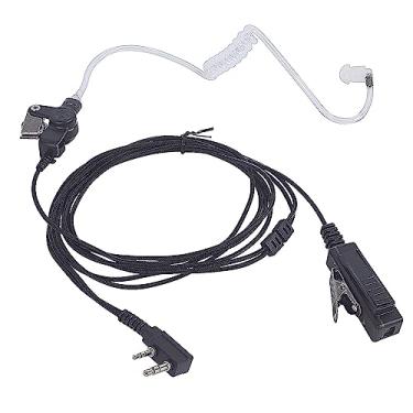 Imagem de Pdflie Fone de ouvido de rádio de vigilância em tecido de nylon trançado, tecido de fibra óptica, tubo acústico de malha resistente à umidade, Walkie Talkie de 2 pinos, fone de ouvido K1 para Baofeng
