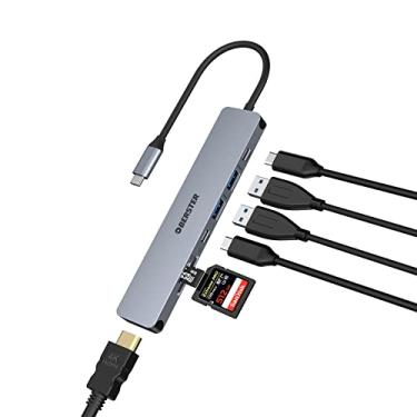 Imagem de OBERSTER Hub USB C 7 em 1, HDMI 4K, USB C 3.0, 2 USB 3.0, 100W PD, leitor de cartão SD/TF, compatível com Thunderbolt 3, MacBook Pro/Air, Windows, dispositivos tipo C