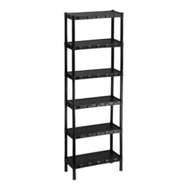Imagem de Estante Organizador Plástica Modular Preta 6 Prateleiras Multiuso - Ag