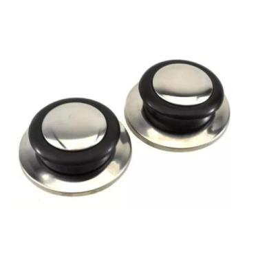 Imagem de Par Pomel Pegador De Tampa Panela Aço Inox Baquelite Puxador - Clink