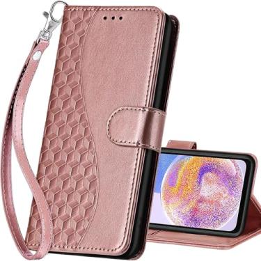 Imagem de SASYMALY Capa carteira para Samsung Galaxy A23 5G, capa flip com suporte para mulheres e homens, capa de telefone de couro PU adequada para Samsung Galaxy A23 5G [ouro rosa]