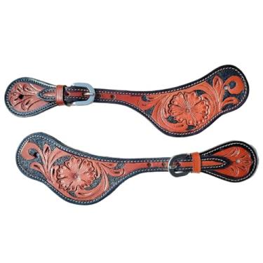 Imagem de WEMBILS Tiras de couro para cavaleiros de cavalo, ferragens e fivelas, estilosos, masculinos e femininos