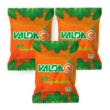 Imagem de Kit 3 Balas de Gelatina Valda Vitamina C Sabor Laranja Mentolada com 2