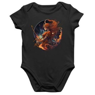 Imagem de Body Bebê Algodão Sagitário Sígno - Foca na Moda, Preto, G