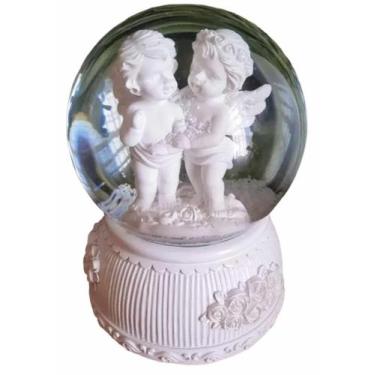 Imagem de Abajur Anjo Da Guarda Bola De Vidro Toca Música Decorativo - Althea Ar