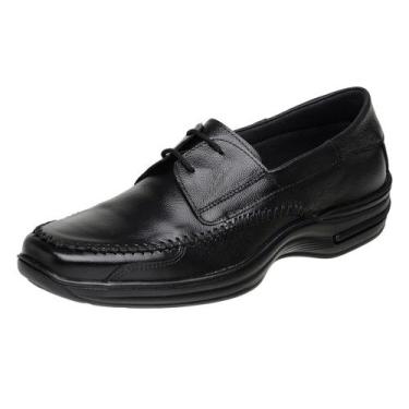 Imagem de Sapato Masculino De Couro Ortopédico Solado Costurado Bico Redondo SLZ