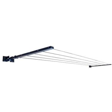 Imagem de Varal de parede articulado aluminio 30Kg Matrivarais, Preto