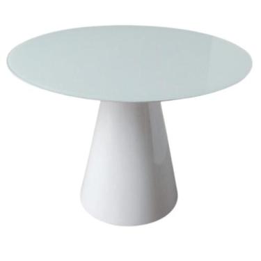 Imagem de Mesa de Jantar Cone 120 cm + Vidro 6 mm - Outros, Laca Branca