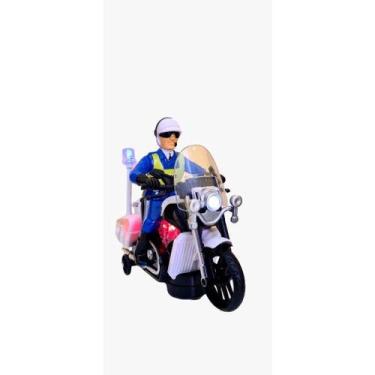 Imagem de Moto Policial Som e Luz Sistema Bate e Volte. - toy king