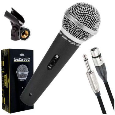Imagem de Microfone santo angelo cardioide c/ chave sas58c + cabo santo angelo