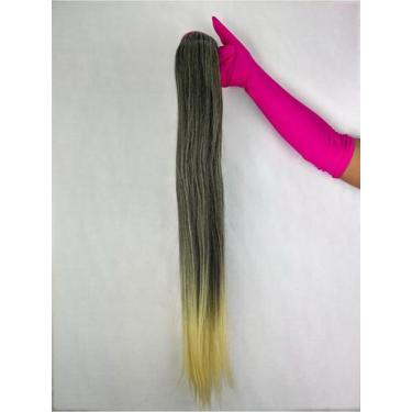 Imagem de Rabo de Cavalo Orgânico Liso Castanho Claro Mechas Ombrohair - Central