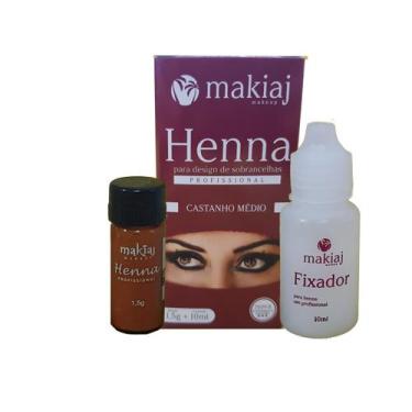 Imagem de Makiaj Kit Henna Design Sobrancelha Profissional 1.5g e 10ml Fixador T