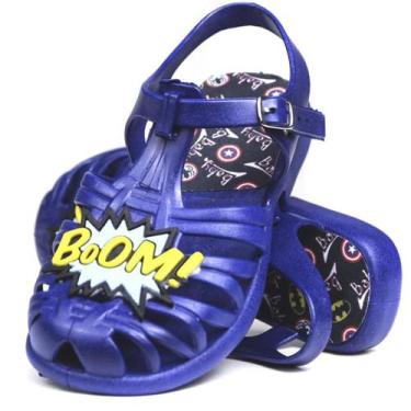 Imagem de Sandália Masculina Babuche Infantil Estrelinha Boom Azul, 18, Azul