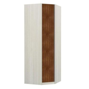 Imagem de Guarda Roupa 1 Porta 1 Cabideiro Crema Com Nogueira Dourado - LUCIANE