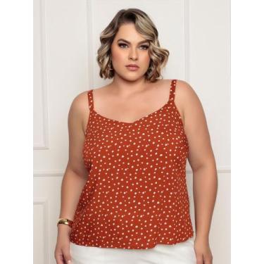 Imagem de Blusa Feminina Plus Size De Alça Estampada Modelo Casual Verão - Docce
