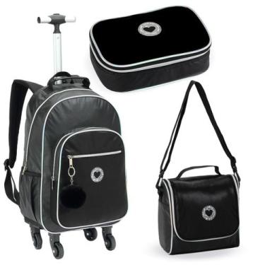Imagem de Kit 3 Peças Escolar Mochila de Rodinhas + Lancheira térmica + Estojo M