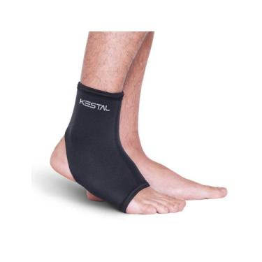 Imagem de Tornozeleira Longa Kestal Compressão Estabilidade Esportiva, Preto, P