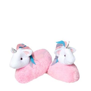 Imagem de Pantufa De Pelúcia De Unicórnio Tamanho Adulto - WU Bichos de Pelúcia,