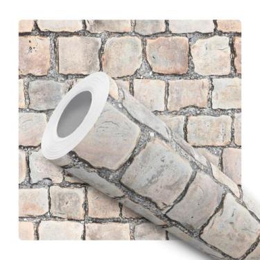 Imagem de Papel De Parede Adesivo Lavável Pedra Rustica Efeito 3d Portuguesa - D