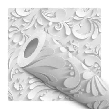 Imagem de Papel De Parede Adesivo Lavável Provençal Efeito 3D Gesso  - DELIQUADR