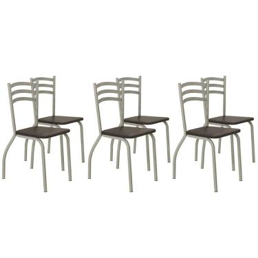 Imagem de Cadeira de Cozinha Portugal 2C007NK Aço Kit 6 Uni Niquel/Marrom 21 - Kappesberg
