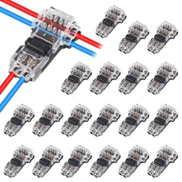 Imagem de 20 peças conector de fio tipo T 2 pinos conector de emenda de fio automotivo conector de fiação T terminais de 3 vias conexão de emenda de fio elétrico universal para carro, iluminação LED, vídeo de