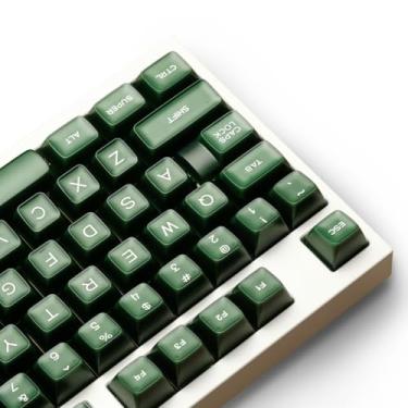 Imagem de Teclas Emerald Jade 142 teclas Double Shot PBT Perfil RSA, translúcido verde brilhante, conjunto personalizado para teclado ISO ANSI 60, 75, 80, 95, 100% mecânico
