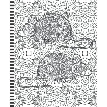 Imagem de Color Your Own Notebook Cover: Composition Book / 7.5 x 9.25 inch / 200 Pages (100 sheets) / Wide Ruled Paper For Writing - Homework - Homeschool / ... Girls/Mouse Mice Rat Art on Mandala Pattern