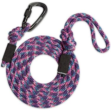 Imagem de Wilderdog Coleira de corda de escalada mosquetão para cães médios e grandes - 1,5 m - Razzleberry