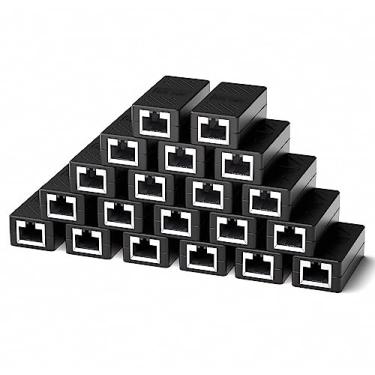 Imagem de Dingsun Acoplador RJ45, acoplador em linha fêmea para fêmea Ethernet para adaptador extensor de cabo Ethernet Cat7/Cat6/Cat5/Cat5e (pacote com 50 unidades)